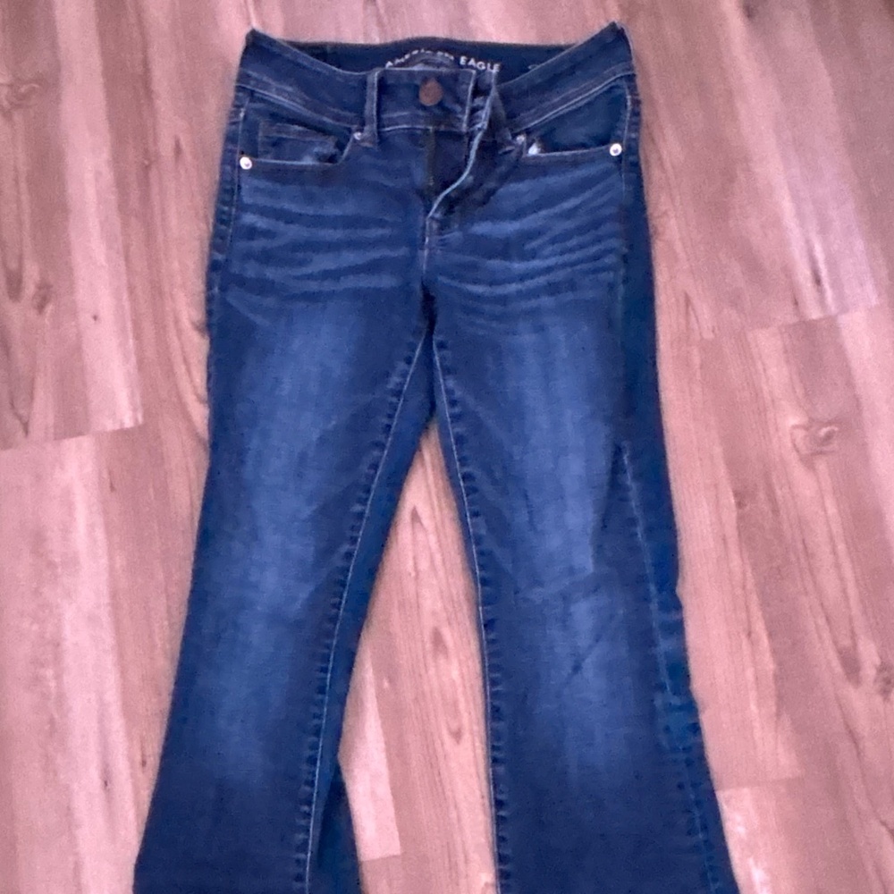 American Eagle dark blue flared jeans